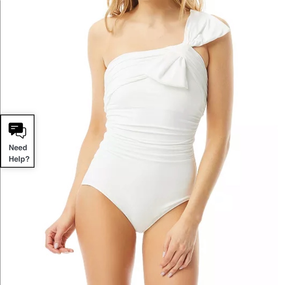 Carmen Marc Valvo
Ruched One-Shoulder One Piece